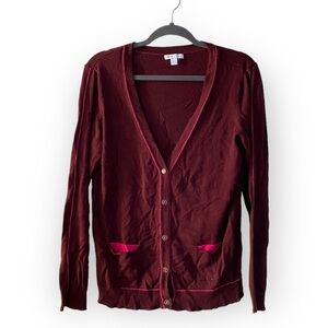 New York and Company Burgundy Cardigan Women’s Size Large Sweater NYCO